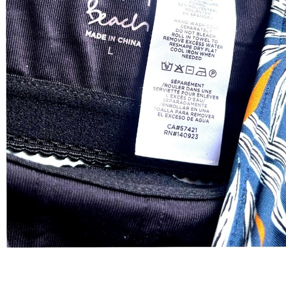 LOFT blue/burnt orange swim top - Picture 2 of 4